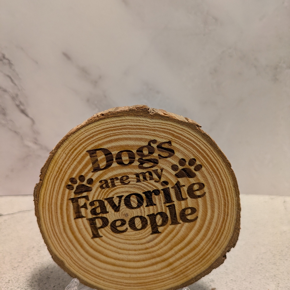 Engraved Wooden Dog Plaque - Natural Wood